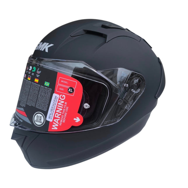 SMK Stellar Matt Black MA200 Helmet - ISI DOT ECE 22.06 Certified