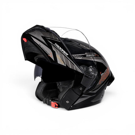 Studds Trooper D4 Race Orange Grey Helmet