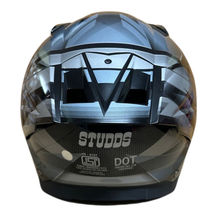 Studds Helmet Glossy Black Grey Helmet
