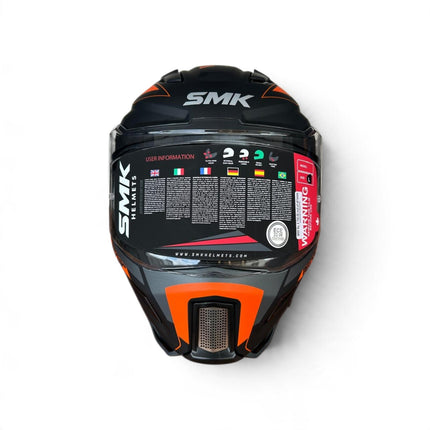 SMK Agnar Revv Helmet - Matt Black Grey Orange - MA267 - ISI DOT ECE 22.06 Certified