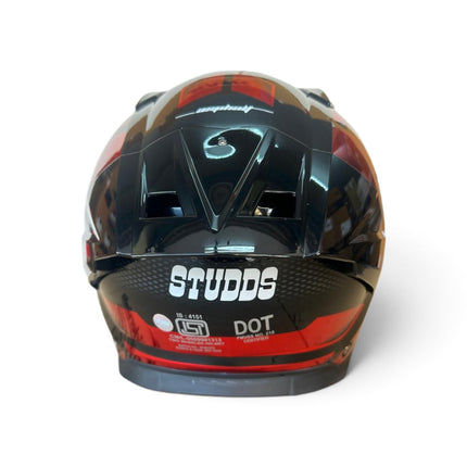Studds Helios Asphalt Helmet | Chorome Red | Dual Visor | ISI DOT Certified