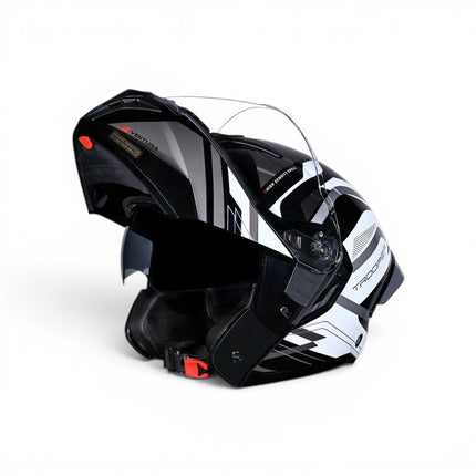 Studds Trooper Ventura Glossy Black White Helmet