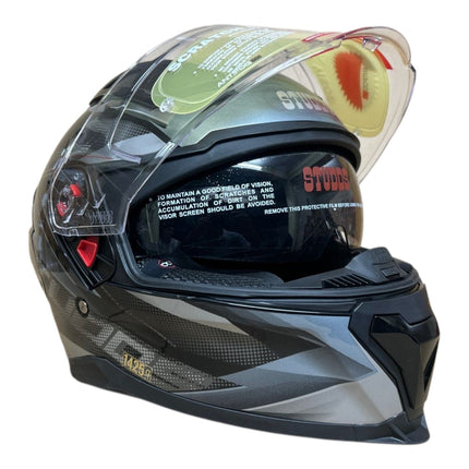 Studds Helmet Glossy Black Grey Helmet