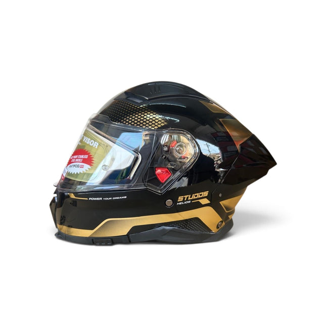 Studds Helios Asphalt Helmet | Chorome Gold | Dual Visor | ISI DOT Certified