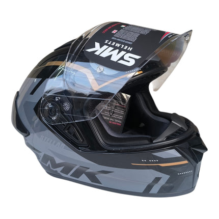 SMK Stellar K-Power Glossy Black Glod Helmet - ISI DOT ECE Certified