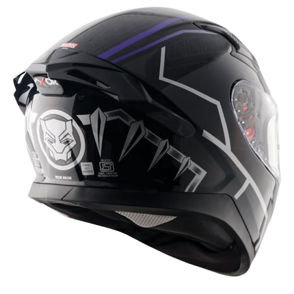 Axor Apex Black Panther Glossy Black Purple Helmet - ISI DOT ECE 22.06 Certified
