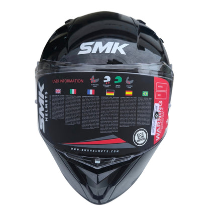 SMK Stellar Glossy Black Helmet GL200 - ISI DOT ECE 22.06 Certified