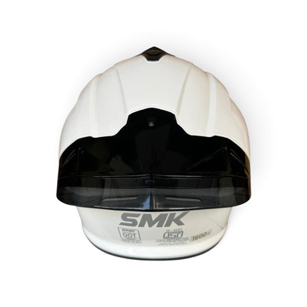 SMK Typhoon Glossy White Helmet - Dual Visor -  GL100 - ISI DOT ECE 22.06 Certified