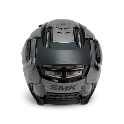 SMK Agnar Cyborg Full Face Helmet - Glossy Black Grey (GL266) - Riders India