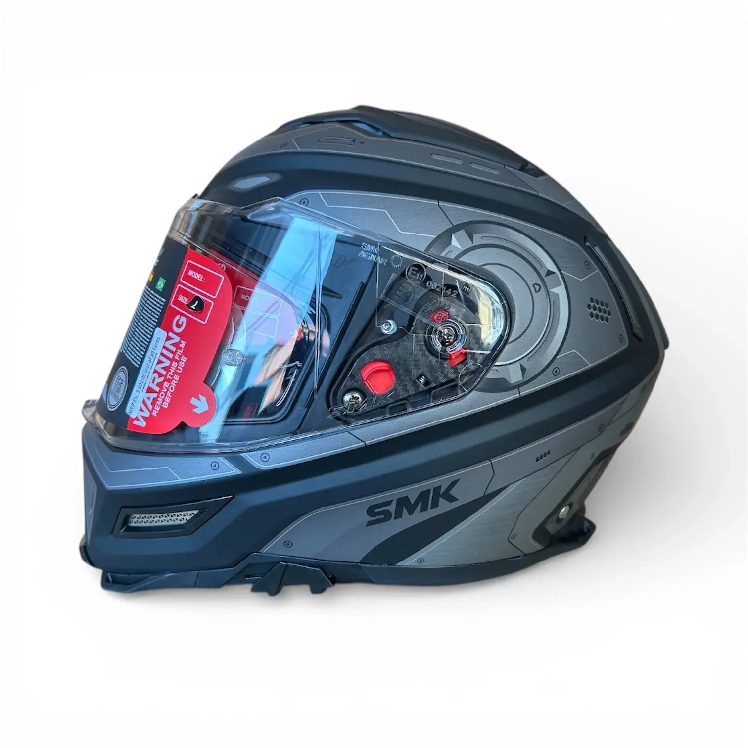 M SMK Agnar Cyborg Matt Black Grey MA266 Helmet