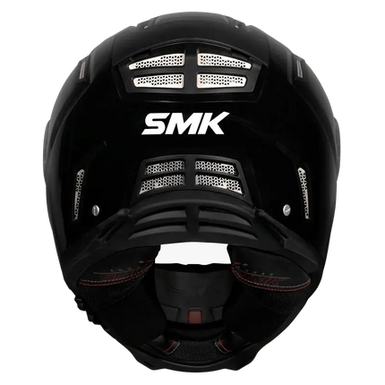 SMK Agnar Full Face Dual Visor Helmet, Glossy Black (GL200), ISI DOT ECE 22.06 Certified - Riders India