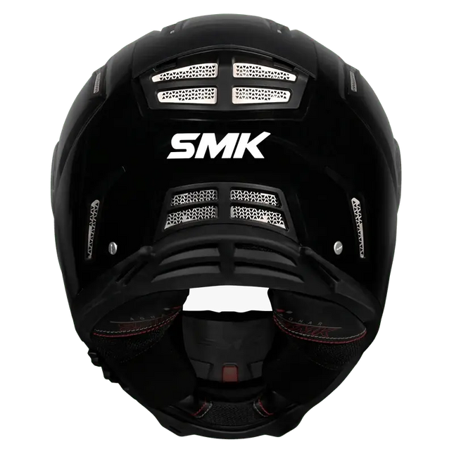SMK Agnar Full Face Dual Visor Helmet, Glossy Black (GL200), ISI DOT ECE 22.06 Certified - Riders India