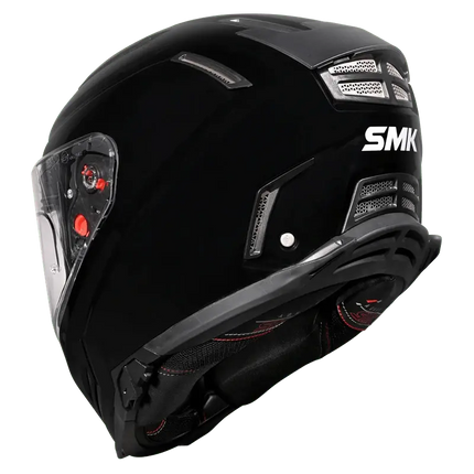 SMK Agnar Full Face Dual Visor Helmet, Glossy Black (GL200), ISI DOT ECE 22.06 Certified - Riders India