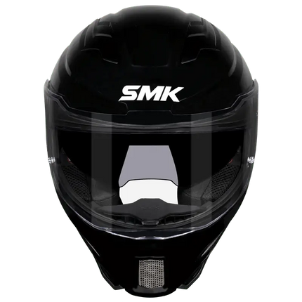 SMK Agnar Full Face Dual Visor Helmet, Glossy Black (GL200), ISI DOT ECE 22.06 Certified - Riders India