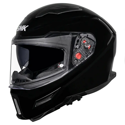 SMK Agnar Full Face Dual Visor Helmet, Glossy Black (GL200), ISI DOT ECE 22.06 Certified - Riders India