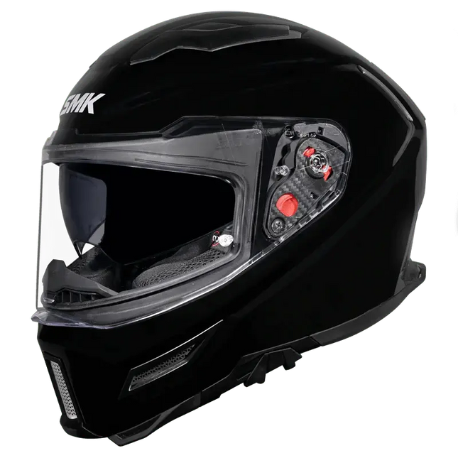 SMK Agnar Full Face Dual Visor Helmet, Glossy Black (GL200), ISI DOT ECE 22.06 Certified - Riders India