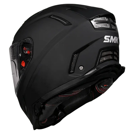 SMK Agnar Full Face Dual Visor Helmet, Matt Black (MA200), ISI DOT ECE 22.06 Certified - Riders India