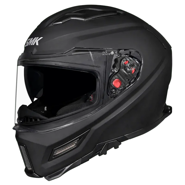 SMK Agnar Full Face Dual Visor Helmet, Matt Black (MA200), ISI DOT ECE 22.06 Certified - Riders India