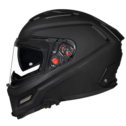 SMK Agnar Full Face Dual Visor Helmet, Matt Black (MA200), ISI DOT ECE 22.06 Certified - Riders India