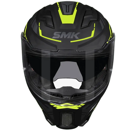 SMK Agnar Tektron Full Face Dual Visor Helmet, MA 264 (Matt Grey Neon) With ECE 22.06 & ISI DOT certification - Riders India