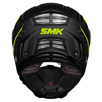 SMK Agnar Tektron Full Face Dual Visor Helmet, MA 264 (Matt Grey Neon) With ECE 22.06 & ISI DOT certification - Riders India