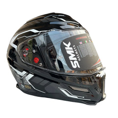 SMK Agnar Tektron Full Face Dual Visor Helmet,GL261 (Glossy Grey White) With ECE 22.06 & ISI DOT certification. - Riders India