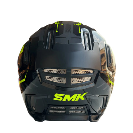 SMK Agnar Tektron Full Face Dual Visor Helmet,GL264 (Glossy Grey Neon) With ECE 22.06 & ISI DOT certification - Riders India