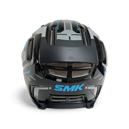 SMK Agnar Tektron Full Face Dual Visor Helmet,GL265 (Glossy Grey Blue) With ECE 22.06 & ISI DOT certification - Riders India