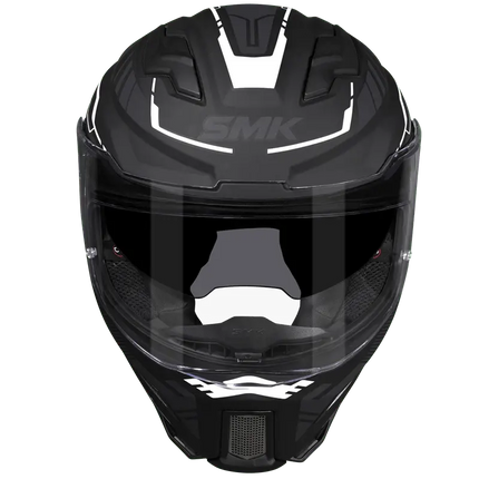 SMK Agnar Tektron Full Face Dual Visor Helmet,MA261 (Glossy Grey White) With ECE 22.06 & ISI DOT certification - Riders India