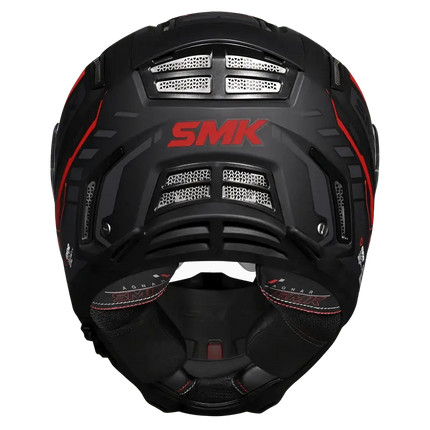 SMK Agnar Tektron Full Face Dual Visor Helmet,MA263 (Matt Grey Red) With ECE 22.06 & ISI DOT certification. - Riders India
