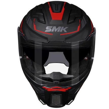 SMK Agnar Tektron Full Face Dual Visor Helmet,MA263 (Matt Grey Red) With ECE 22.06 & ISI DOT certification. - Riders India