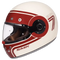 SMK Retro 7 Full Face Helmet – GL130 (Glossy White Red) - Riders India