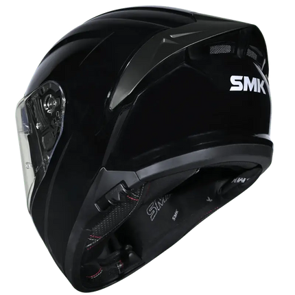 SMK Typhoon Full Face Dual Visor Helmet, Glossy Black (GL200,) ISI DOT ECE 22.06 Certified - Riders India