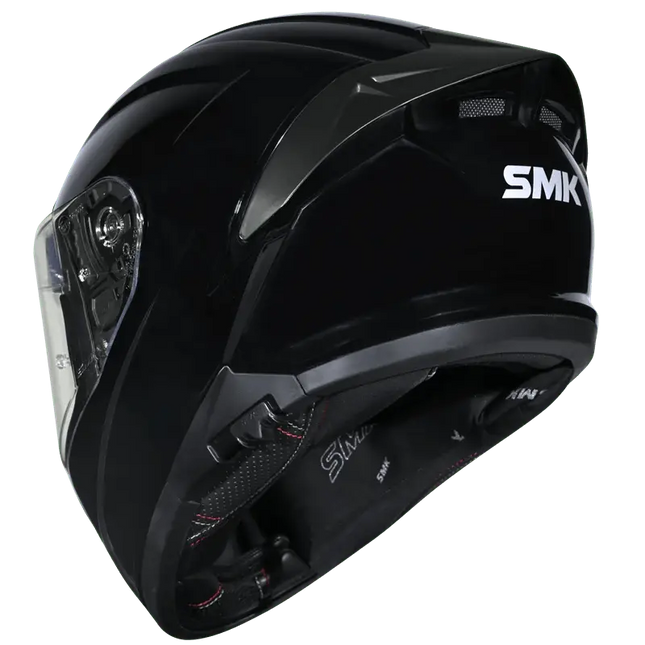 SMK Typhoon Full Face Dual Visor Helmet, Glossy Black (GL200,) ISI DOT ECE 22.06 Certified - Riders India