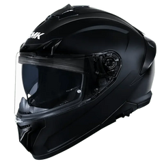 SMK Typhoon Full Face Dual Visor Helmet, Glossy Black (GL200,) ISI DOT ECE 22.06 Certified - Riders India
