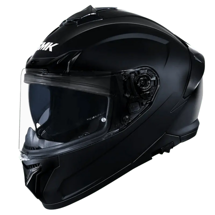 SMK Typhoon Full Face Dual Visor Helmet, Glossy Black (GL200,) ISI DOT ECE 22.06 Certified - Riders India