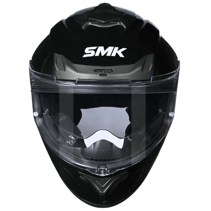 SMK Typhoon Full Face Dual Visor Helmet, Glossy Black (GL200,) ISI DOT ECE 22.06 Certified - Riders India