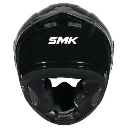 SMK Typhoon Full Face Dual Visor Helmet, Glossy Black (GL200,) ISI DOT ECE 22.06 Certified - Riders India