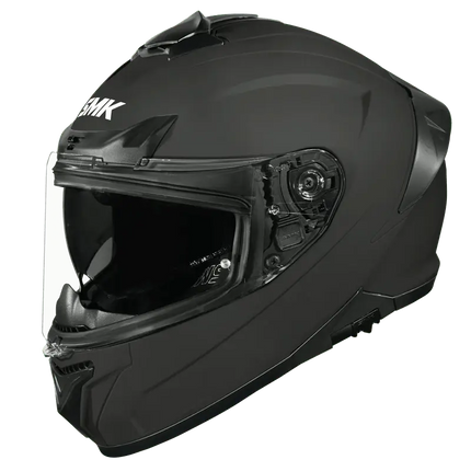 SMK Typhoon Full Face Dual Visor Helmet – Matt Black (MA200), ISI DOT ECE 22.06 Certified - Riders India