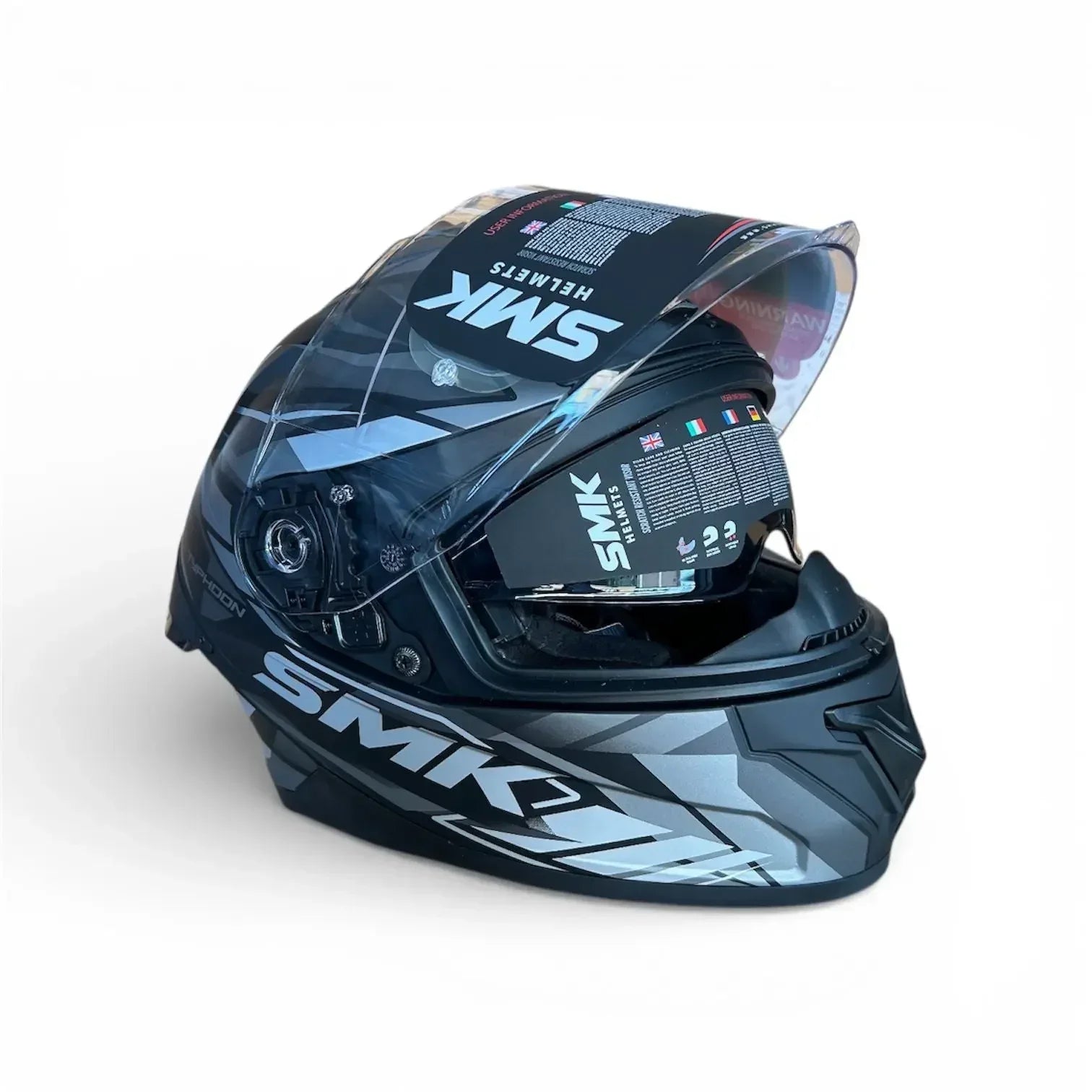 62cm motorcycle smk helmet SMK Typhoon Rival Dual Visor Helmet MA266 – Matt Black Grey ECE & DOT Certifie – Riders India