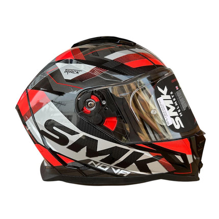 SMK NOVA TRACK GL263 FULL FACE HELMET - Glossy Grey red right view