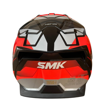 SMK NOVA TRACK GL263 FULL FACE HELMET - Glossy Grey red back view