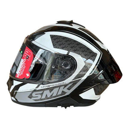 SMK Typhoon RD1 Glossy Grey White Helmet Side View