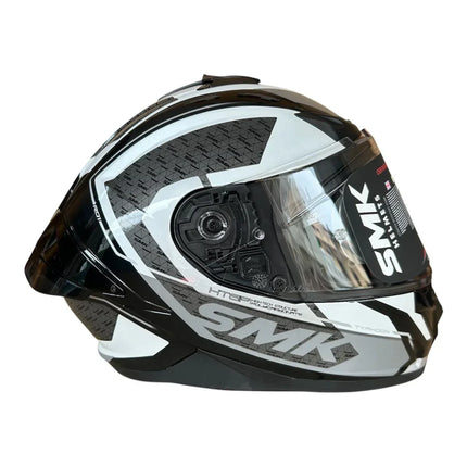 SMK Typhoon RD1 Glossy Grey White Helmet Side View