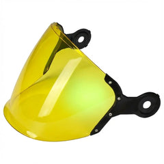 Front view of SMK Retro Jet yellow night vision visorRiders India