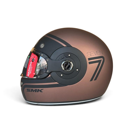SMK Retro 7 Matt Black Copper Helmet - MA720 - Pinlock 70 - ECE 22.06 Certified