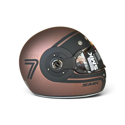 SMK Retro 7 Matt Black Copper Helmet - MA720 - Pinlock 70 - ECE 22.06 Certified